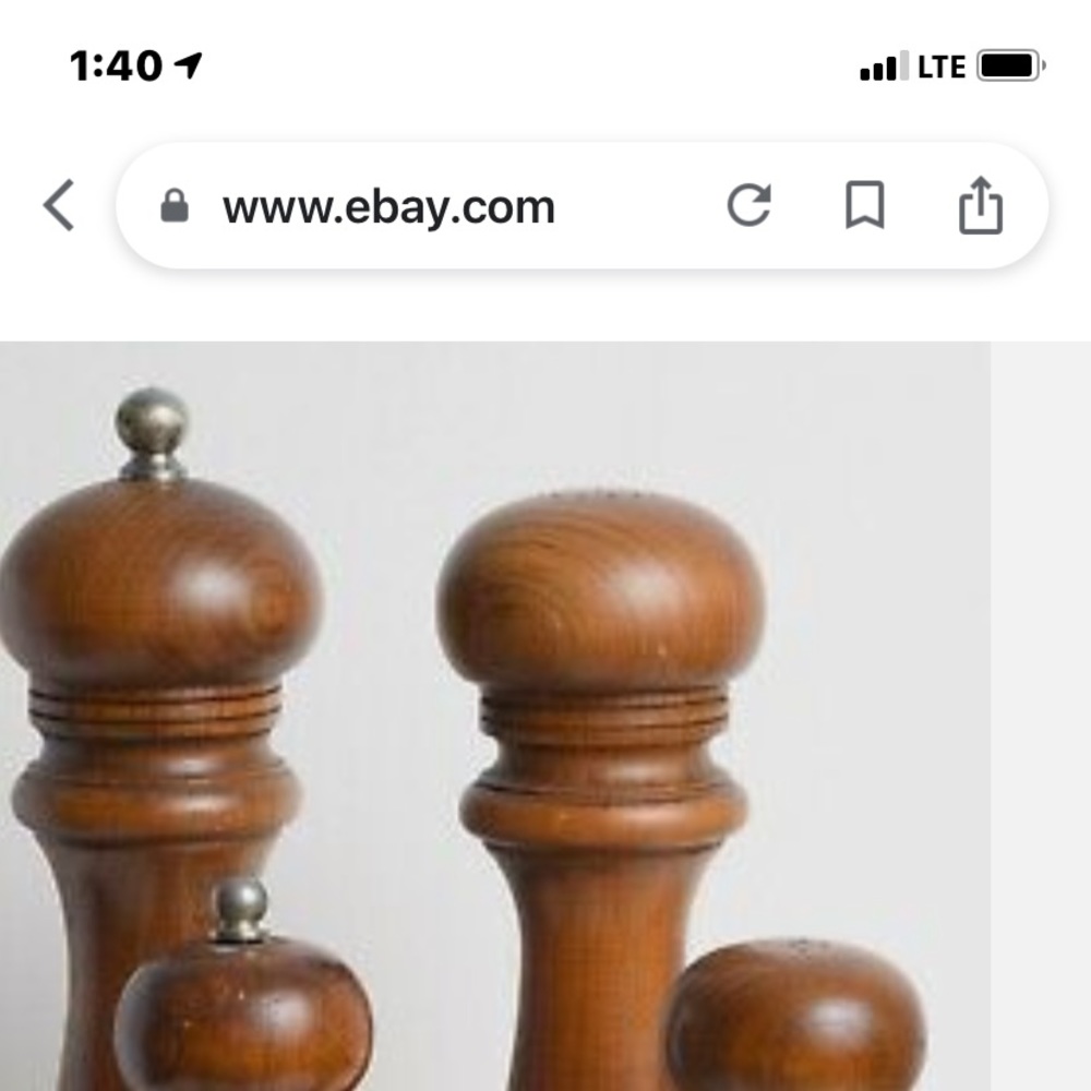 Vintage wood salt and pepper set